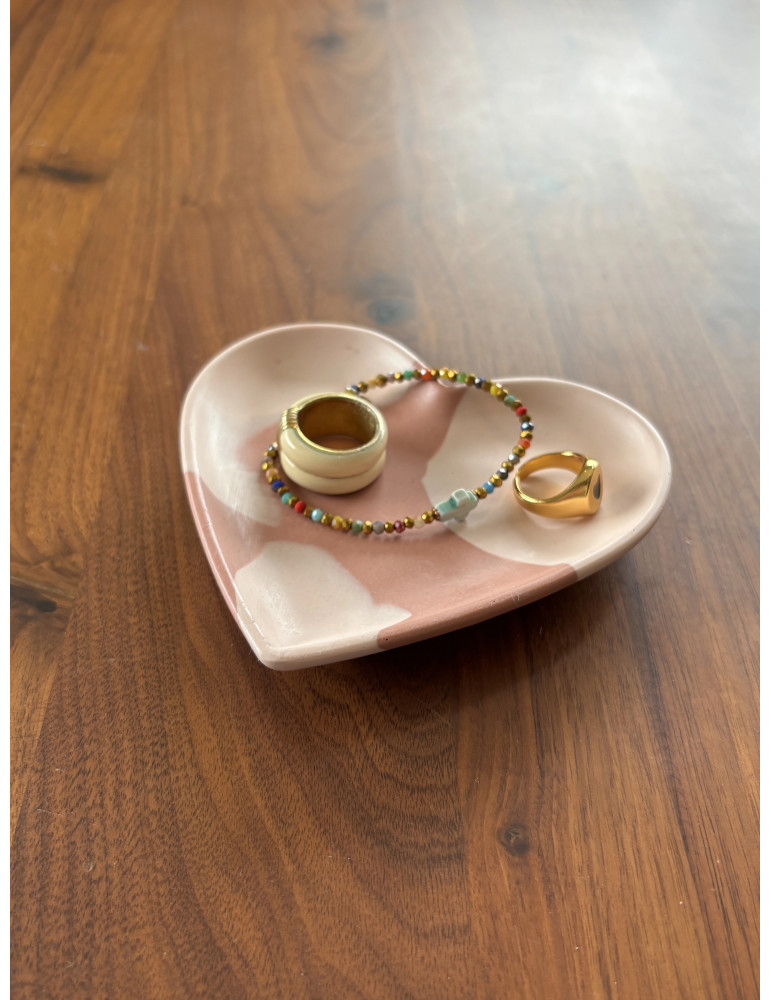 Le coeur coupelle à bijoux avec éclat doré