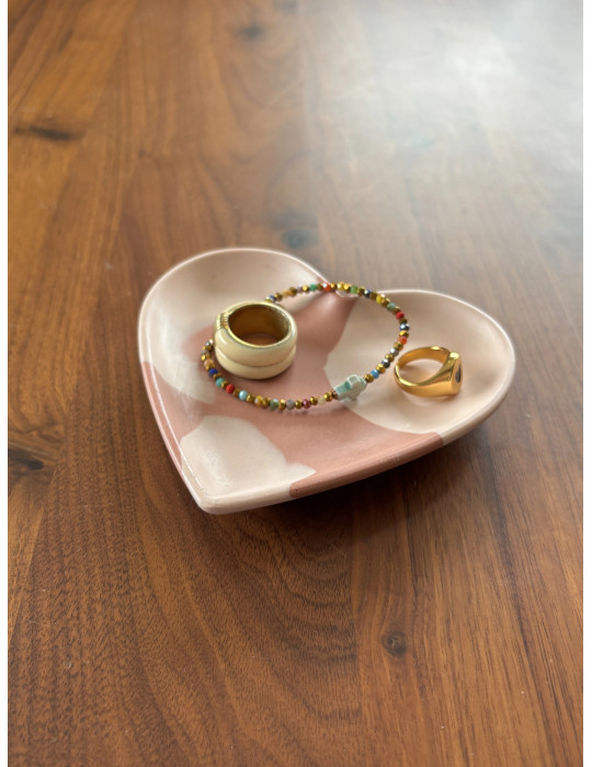 Le coeur coupelle à bijoux avec éclat doré