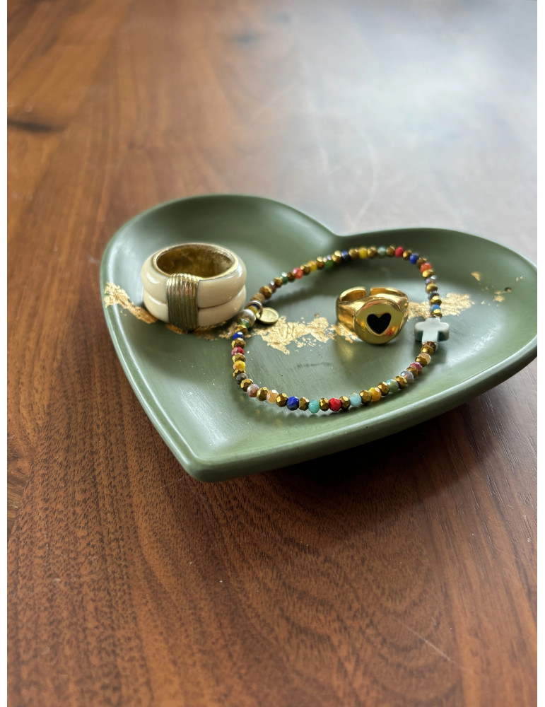Le coeur coupelle à bijoux avec éclat doré
