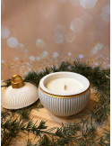 La boule bougie de Noël striée
