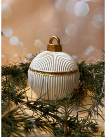 La boule bougie de Noël striée 2