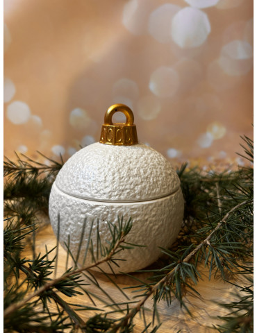 La boule bougie de Noël striée