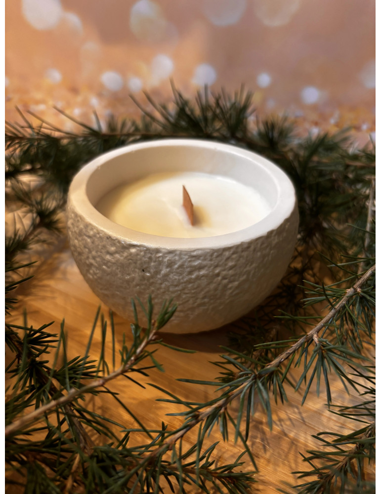 La boule bougie de Noël striée