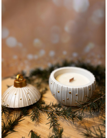 La boule bougie de Noël striée 2