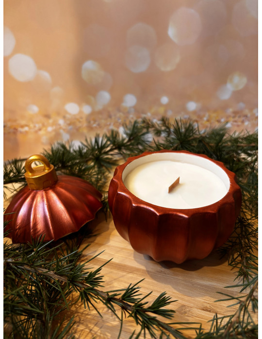 La boule bougie de Noël striée